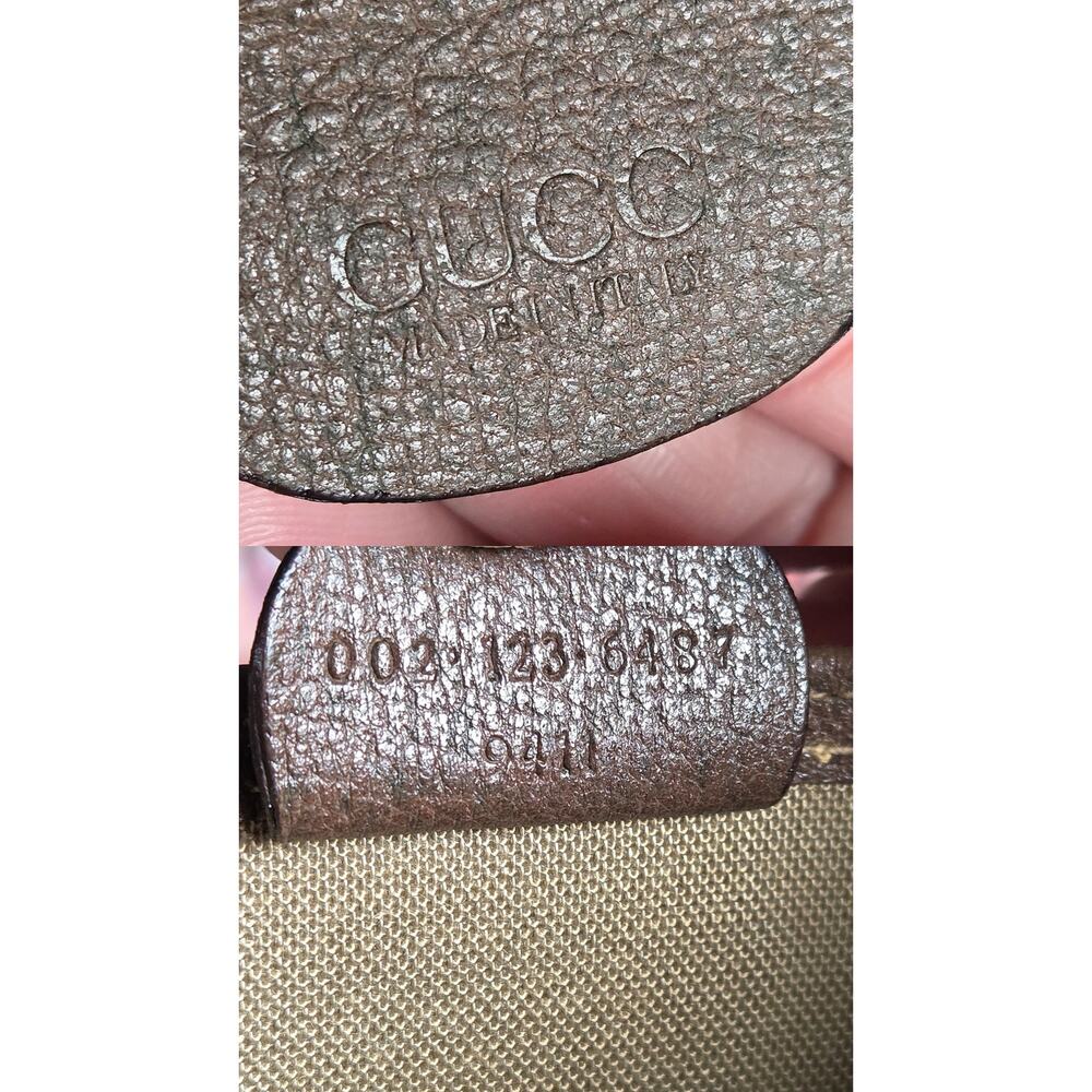 Vintage Gucci Sherry Line GG Brown/Beige PVC and Leather Tote/Shoulder Bag - Picture 11 of 16